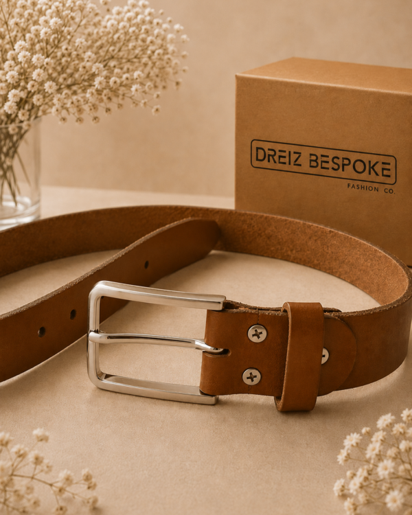 Genuine Leather Belt | Handmade Leather Belt with Silver Buckle