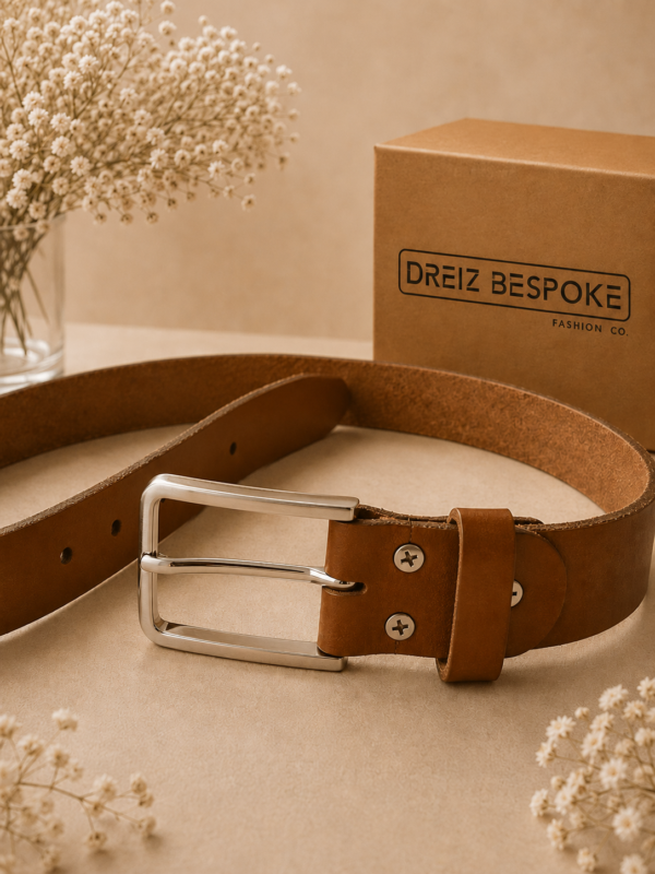 Genuine Leather Belt | Handmade Leather Belt with Silver Buckle