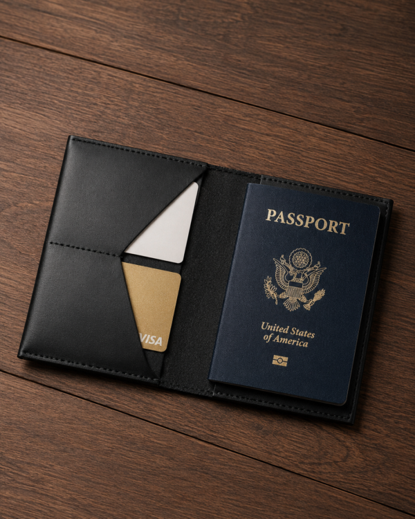 Genuine Leather 4 Passports Holder